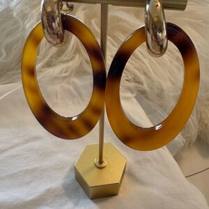 Tortoise Shell Hoop Earrings